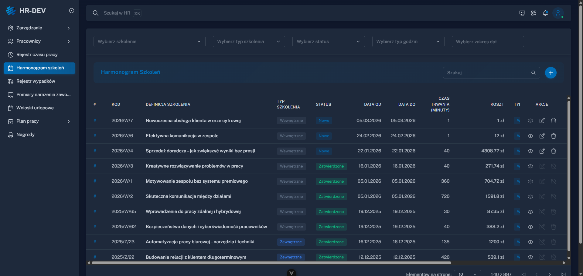 devHRPortal – Szkolenia BHP