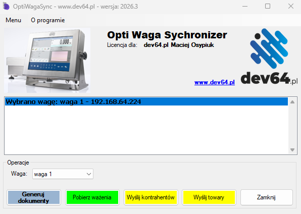 devOptiWaga – integracja wag RADWAG z Comarch ERP Optima